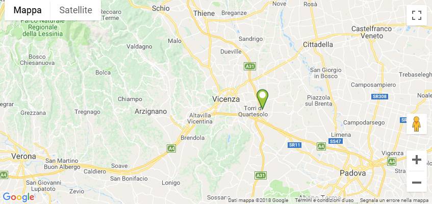 Mappa centri giardinaggio Viridea Vicenza