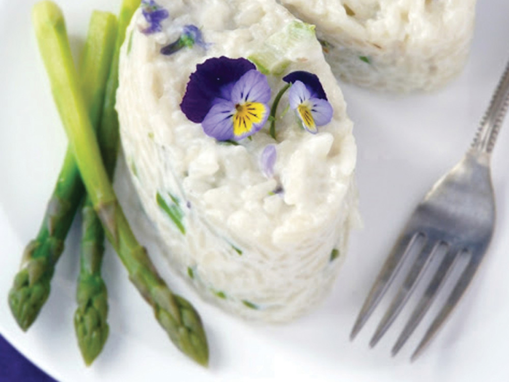 Risotto asparagi e viole