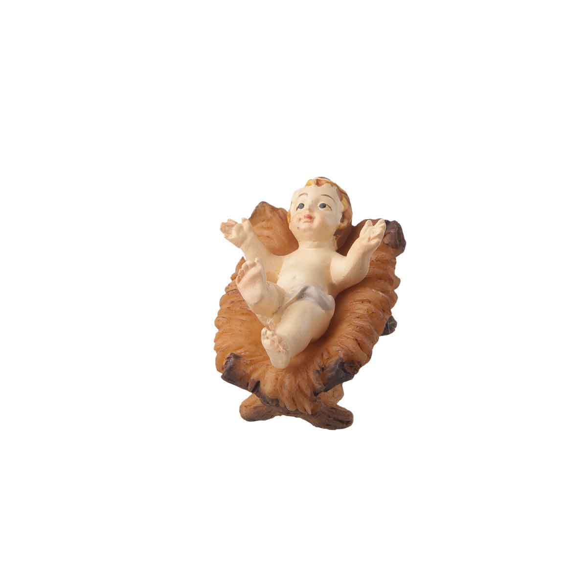 Presepe – Statuetta Gesù bambino in culla altezza 9cm