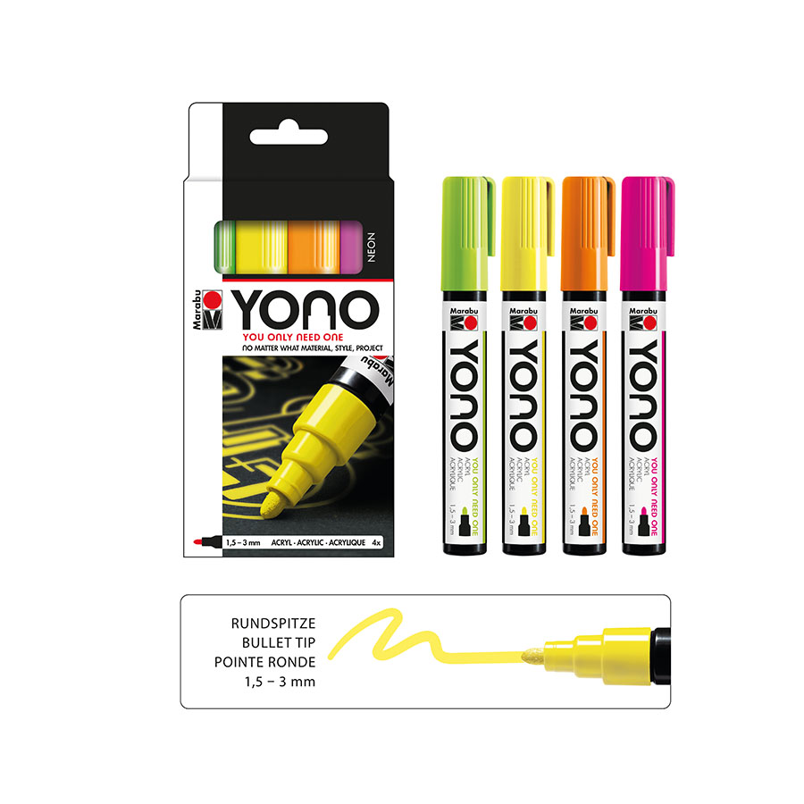 Set da 4 pennarelli YONO Marker 1,5-3 mm