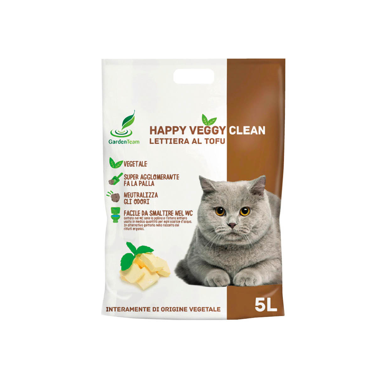 Lettiera Happy Veggy Clean al Tofu 5,5 l